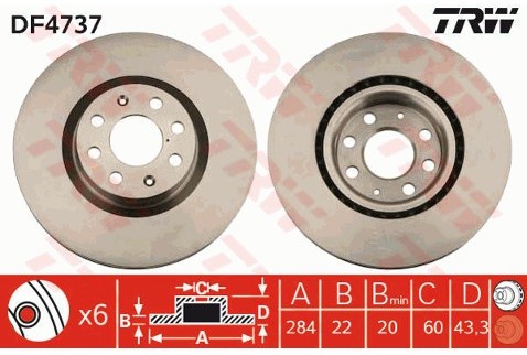 TRW Tarcza hamulcowa DF4737