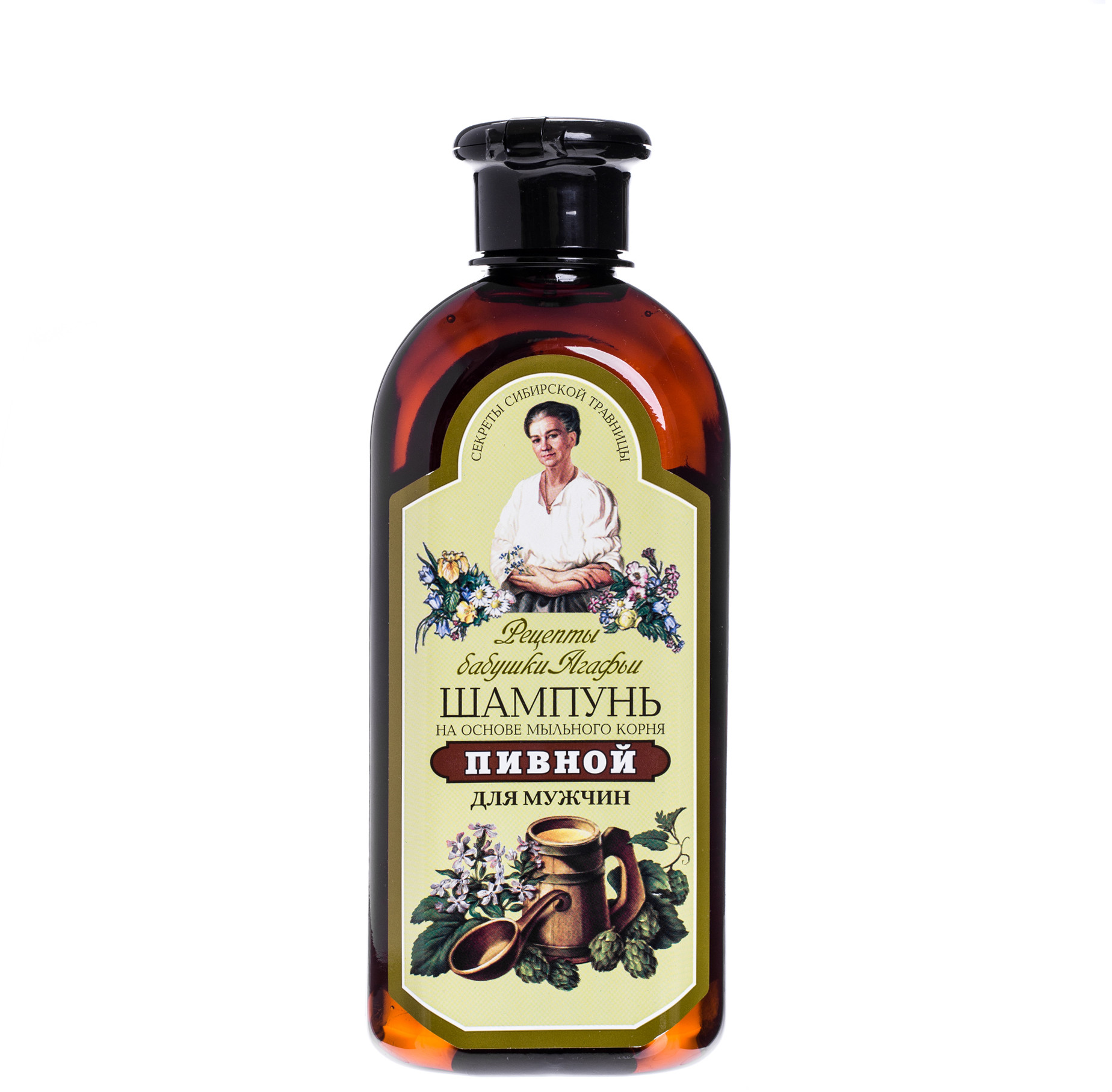 Pierwoje Reszenie Receptury Babuszki Szampon do włosów piwny dla mężczyzn 350 ml