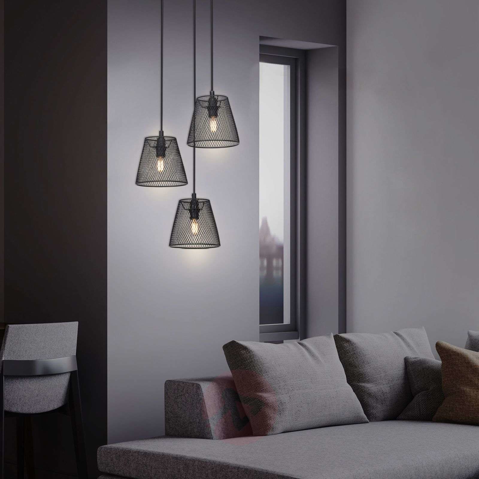 Briloner Lampa wisząca Wood & Style 4074, okrągła, 3-pkt.