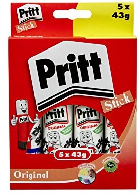Pritt Stick 1456072 klej w sztyfcie, święto, zmywalny, nie zawiera rozpuszczalników, duża, 43 G, 5 sztuka 1456072