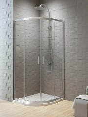 New Trendy K-0499 K-0499 Kabina prysznicowa NEW VARIA półokrągła R55 drzwi przesuwne podwójne 90x90x190 szkło czyste 6/5mm Active Shield