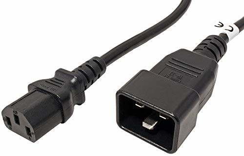 PremiumCord Kabel zasilający 1 m, kabel adaptera sieciowego IEC 320, gniazdo na wtyczkę, IEC 320 C13 na C20, kabel zasilający do 230 V 10 A, kolor czarny kpsb1