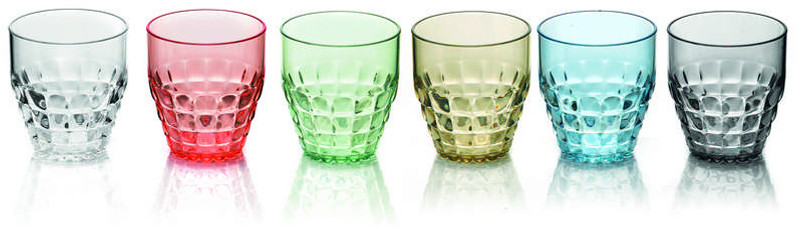 Guzzini Tiffany Komplet 6 Szklanek Niskich Kolorowe 350 Ml 2257.02.52