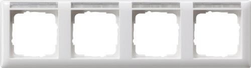 Gira 109403 ramka osłonowa 4 kieszeń mogą być znakowane, poziomo, czysto biały błyszczący 109403