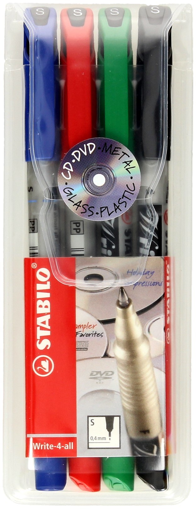 Stabilo SCHWAN Marker permanentny 0.4mm 4kol Write 4 all