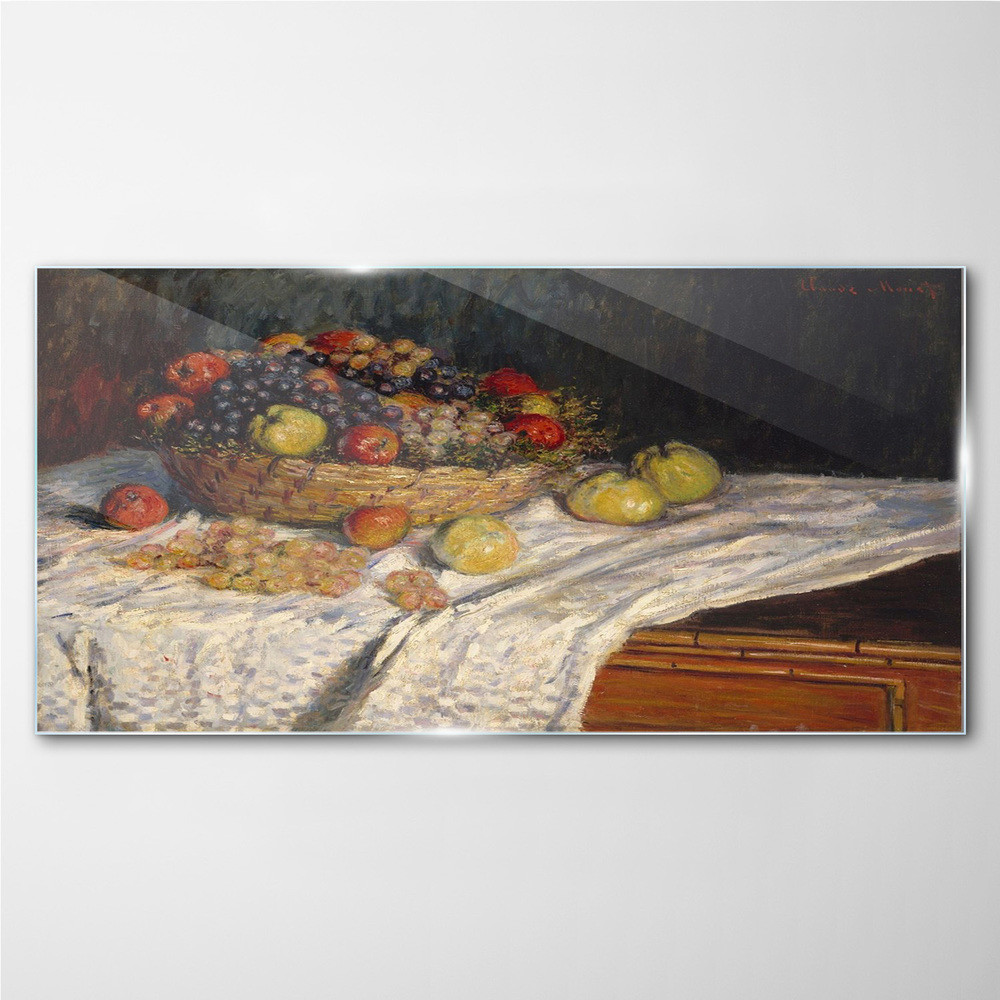 PL Coloray Obraz Szklany Jabłka i Winogrona Monet 100x50cm