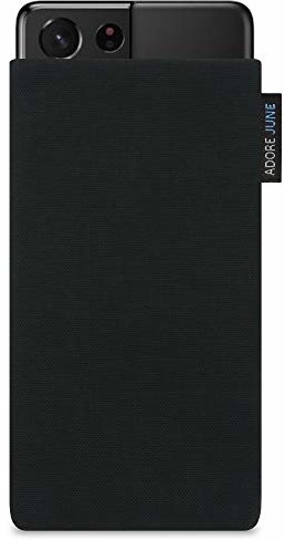 Adore June Classic czarny pokrowiec kompatybilny z Galaxy S21 Ultra etui na telefon komórkowy z wytrzymałego materiału Cordura z efektem czyszczenia wyświetlacza, Made in Europe AJ1945-SG