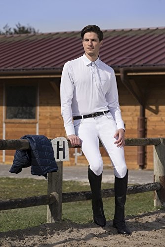 Equi-Theme/Equit'M Equi-Theme/Equit'M Unisex's 987022112 koszulka polo z długim rękawem z siateczki w paski niebieski/biały rozmiar uniwersalny 987022