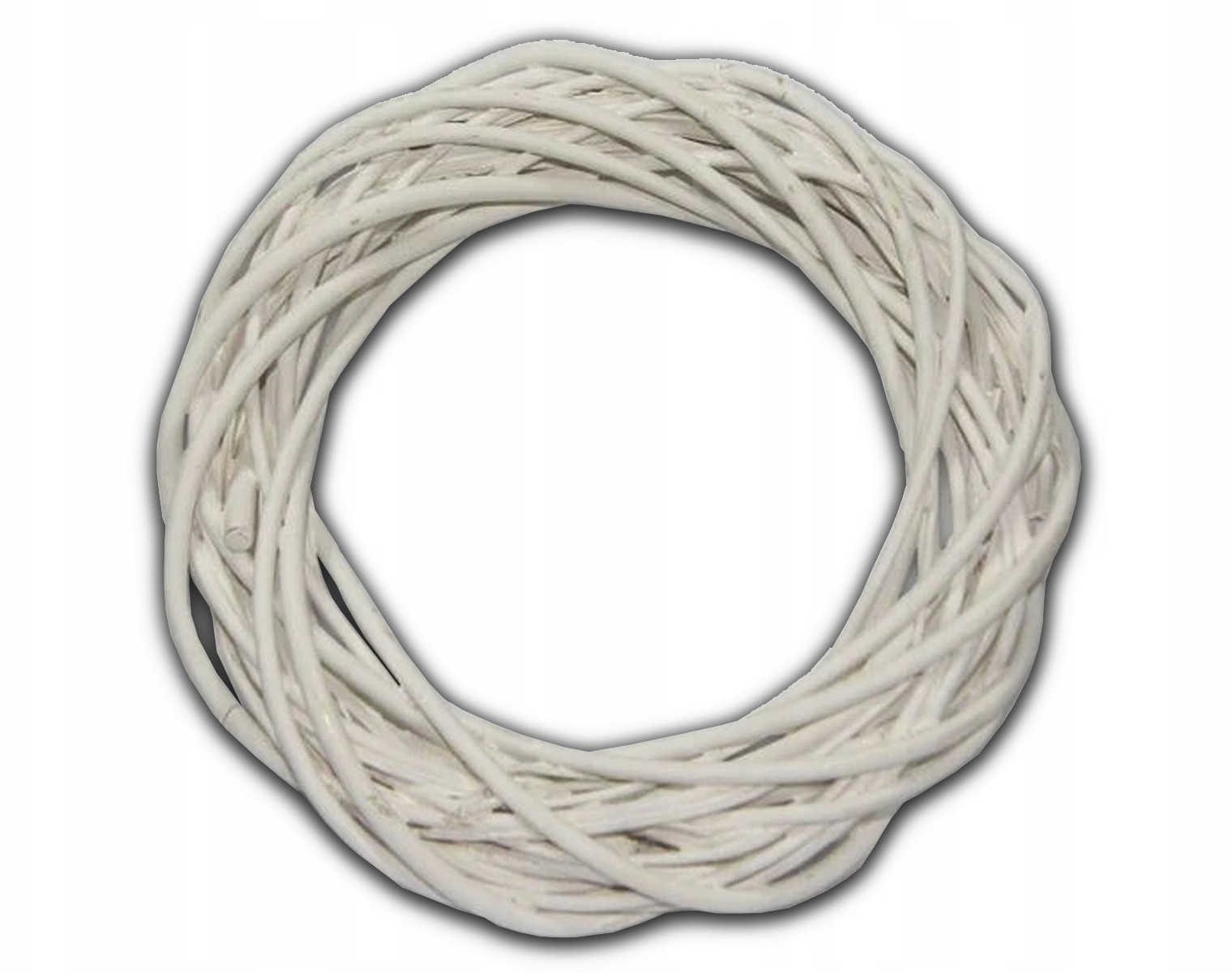 Wianek Wiklinowy Biały Podkład Koło Ring - 25 cm