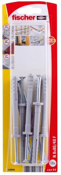 Fischer Kołki SM N 8 x 80 mm 10 szt. 538894