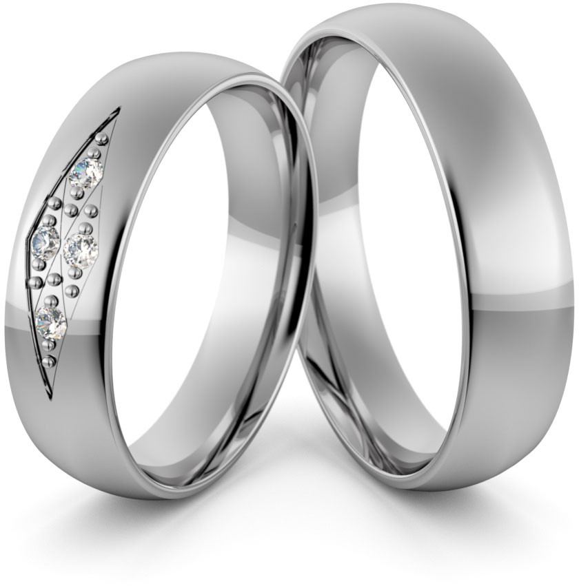 Eminence Obrączki ślubne palladowe 5 mm z brylantami - Pd-81 Pd-81