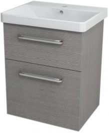 Sapho THEIA Szafka umywalkowa 56,4x70x43,5cm, 2 szuflady, dąb srebrny TH064