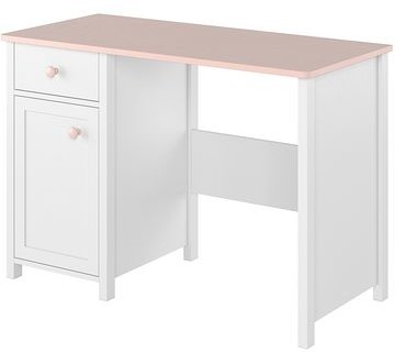 Lenart Meble Biurko LUNA LN-03 Biały + Różowy LN3BR