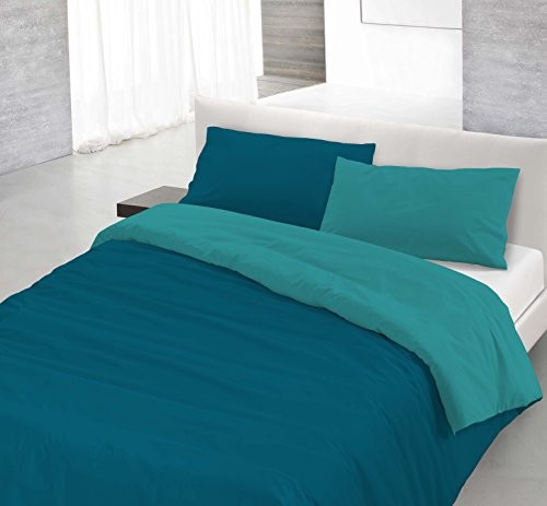 Italian Bed Linen 8058575000019 zestaw pościeli z zamkiem na kołdrę i poszewki na poduszkę, jednokolorowy, dwustronna, 100% bawełna 8058575000026