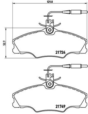 BREMBO Zestaw klocków hamulcowych, hamulce tarczowe P 61 056