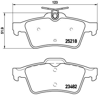 BREMBO Zestaw klocków hamulcowych, hamulce tarczowe P 61 110