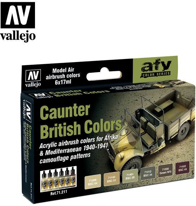 Vallejo Model Air Zestaw 6 farb - British Caunter Colors Vallejo 71211