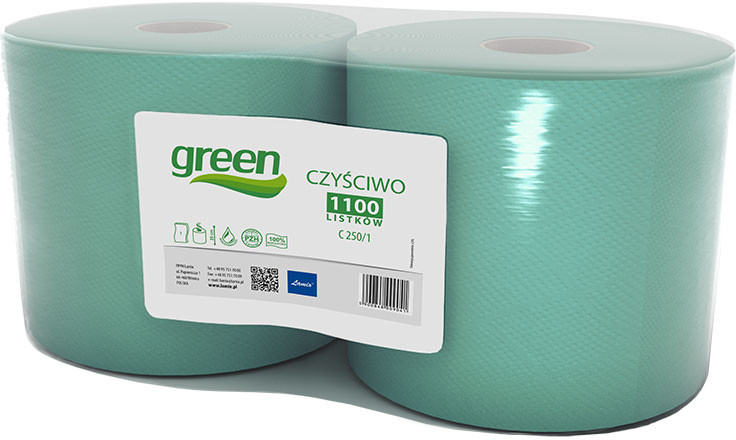 Lamix Czyściwo przemysłowe w roli jedna warstwa 250 m Green zielony makulatura