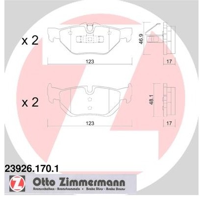 ZIMMERMANN Klocki hamulcowe - komplet 23926.170.1