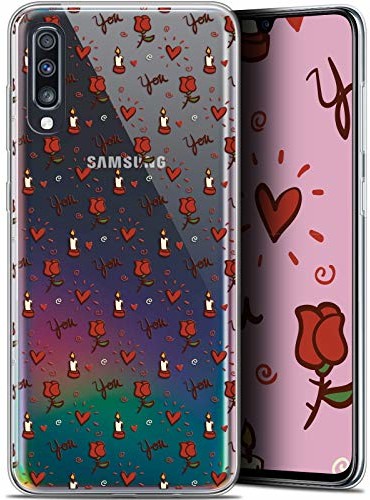 Samsung Caseink Etui ochronne do Galaxy A70, bardzo cienkie, świece Love i róże CRYSPRNTA70RLOVEROSES