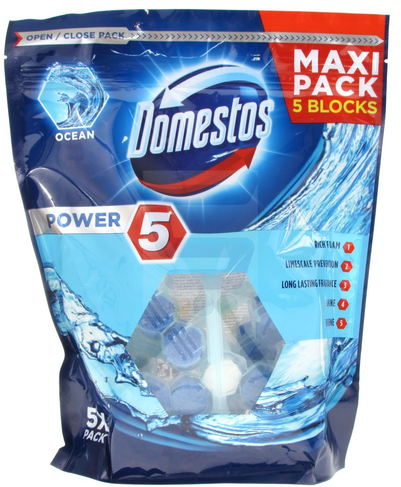 Domestos Power 5 Koszyk do WC Ocean Maxi Pack 5 x 55 g (86644796)