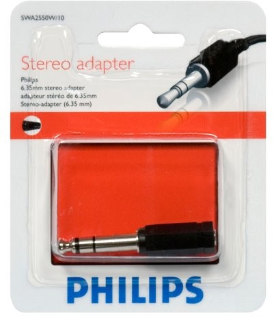 Philips SWA 2550 W/10 3,5 MM gniazdo słuchawek stereo adapter (6,35 MM wtyczka) Czarny SWA2550W/10