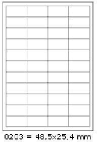 Cdrmarket Samoprzylepne etykiety 48,5 x 25,4 mm, 44 etykiet, A4, 100 arkuszy