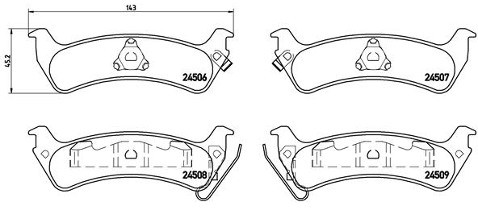 BREMBO Zestaw klocków hamulcowych, hamulce tarczowe P 37 012