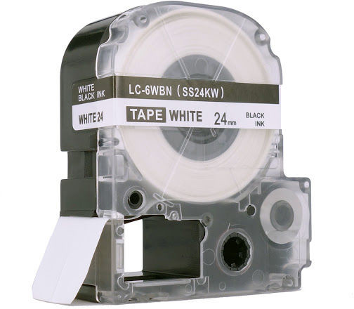 Epson LC-SS24KW, 24mm x 8m, czarny druk / biały podkład, taśma zamiennik