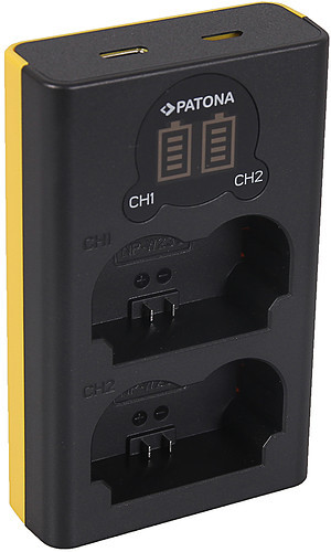 Zdjęcia - Ładowarka do akumulatorów Dual Ładowarka Patona  LCD USB Fuji NP-W235 