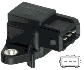 DELPHI Czujnik, ciśnienie w kolektorze dolotowym PS10164