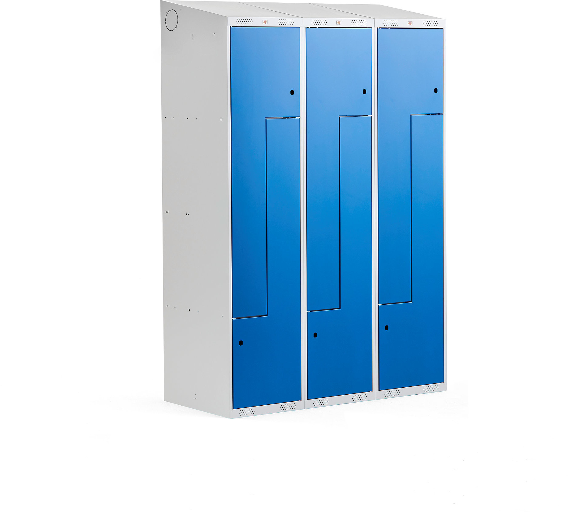 AJ Produkty Szafka ubraniowa typu Z, CLASSIC, 3 moduły, 6 drzwi, 1900x1200x550 mm, niebieski