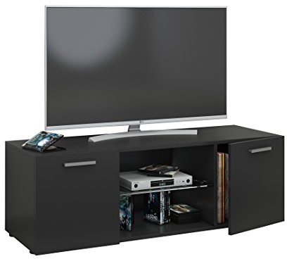 VCM szafka TV Lowboard stolik pod telewizor mebel stół drewno kredens szafa fernsehbank czarna 40 x 115 x 36 cm 