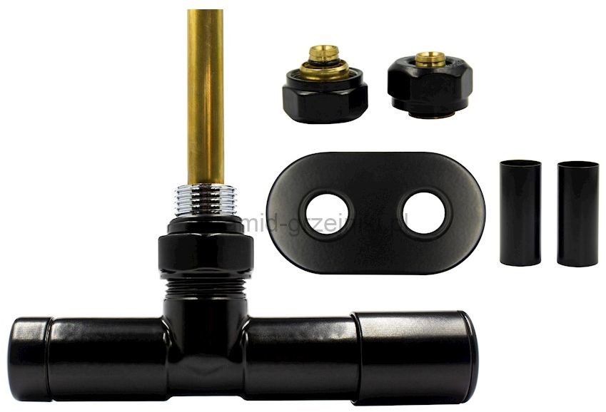 Varioterm Zawór jednootworowy regulacyjny UNICO All in One rozeta owalna - czarny mat pex 16 mm prawy A000M875A024/P(PEX)
