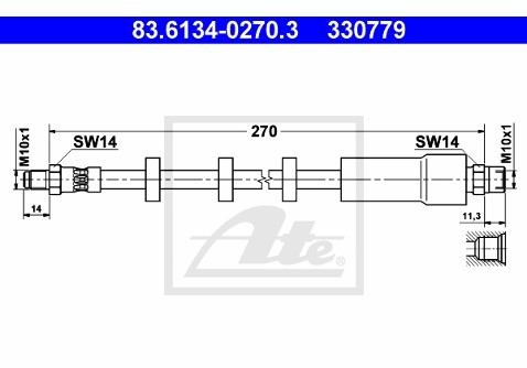 ATE PRZEWÓD HAM 83.6134-0270.3 VOLVO V70 I 2.5 AWD 99-00 83.6134-0270.3