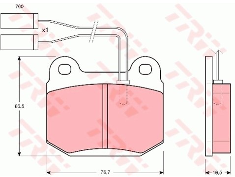 TRW Zestaw klocków hamulcowych, hamulce tarczowe GDB364
