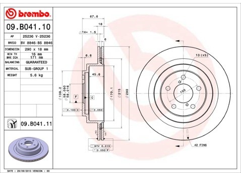 BREMBO Tarcza hamulcowa 09.B041.10