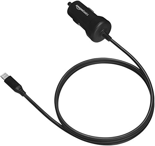 AmazonBasics ładowarka samochodowa ze złączem Lightning, 5 V, 2,4 A czarny CLA-BK5240i48S3FT-BK