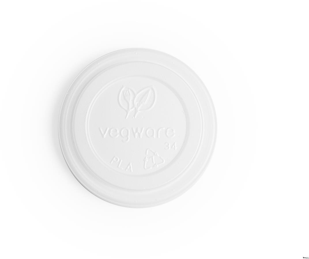VEGWARE Pokrywka CPLA do kubka papierowego 100ml biała, op. 50 szt. 100% biodegradowalna VLID62-A1
