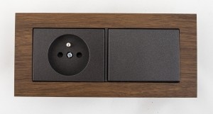 VILMA Ramka podwójna drewniana orzech VILMA R02O