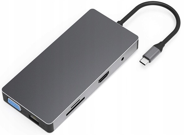 Adapter 10w1 Hub Usb-c 3.1 Hdmi Usb Rj Sd Vga Jack