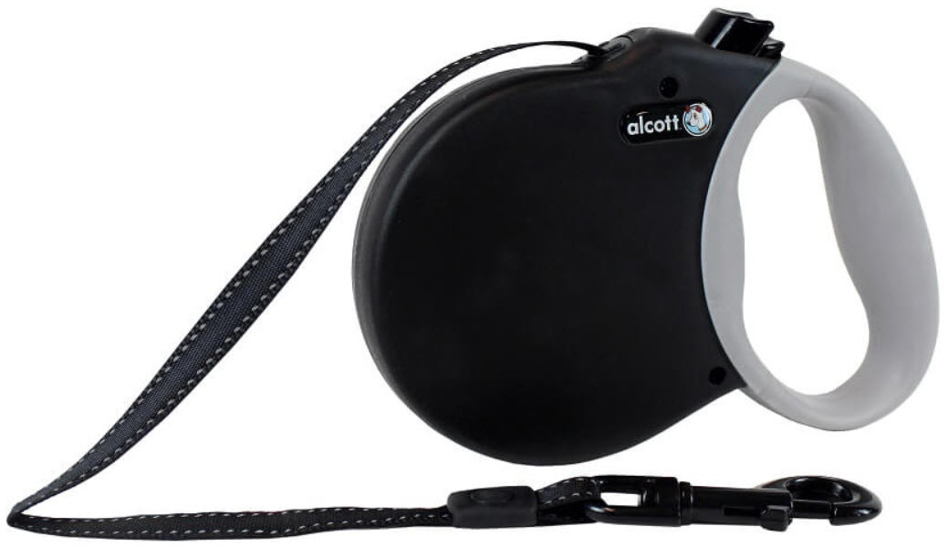 Alcott Smycz automatyczna taśmowa XS 3m do 11kg CZARNA