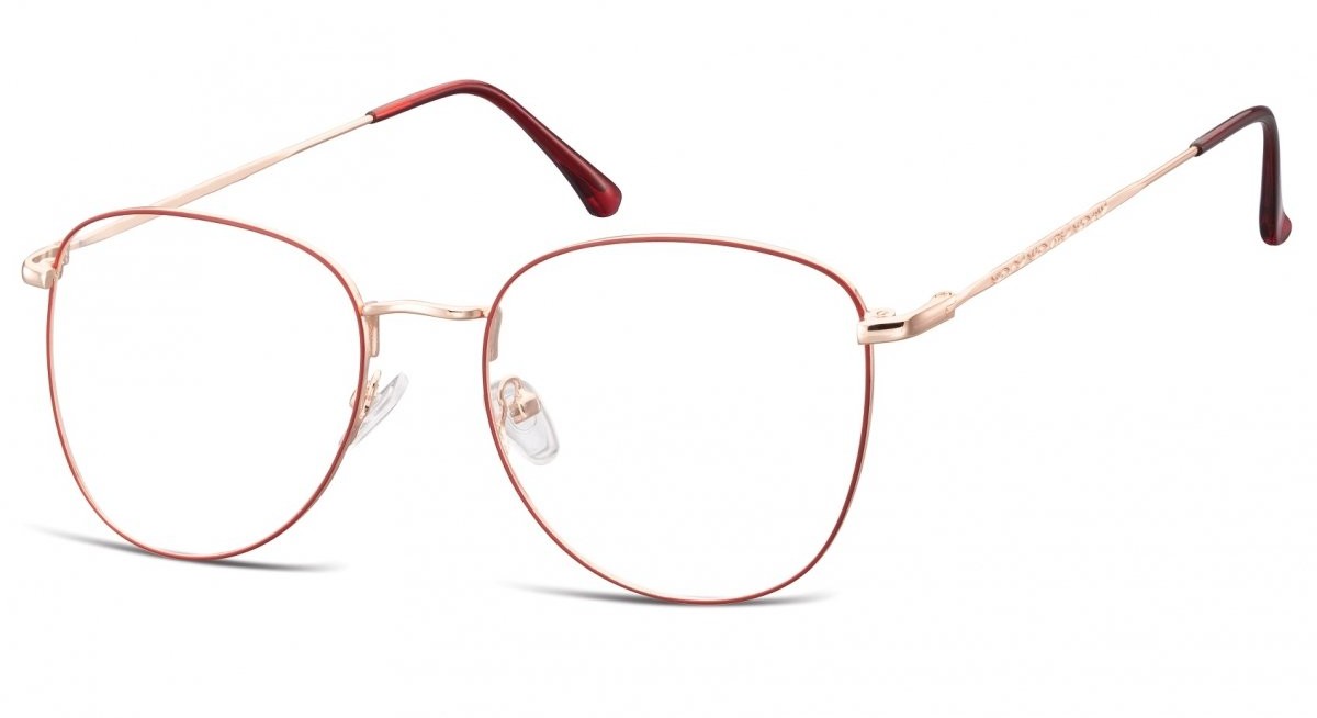 Sunoptic Oprawki okulary Pilotki zerówki korekcyjne 924 czerwono-złote 924
