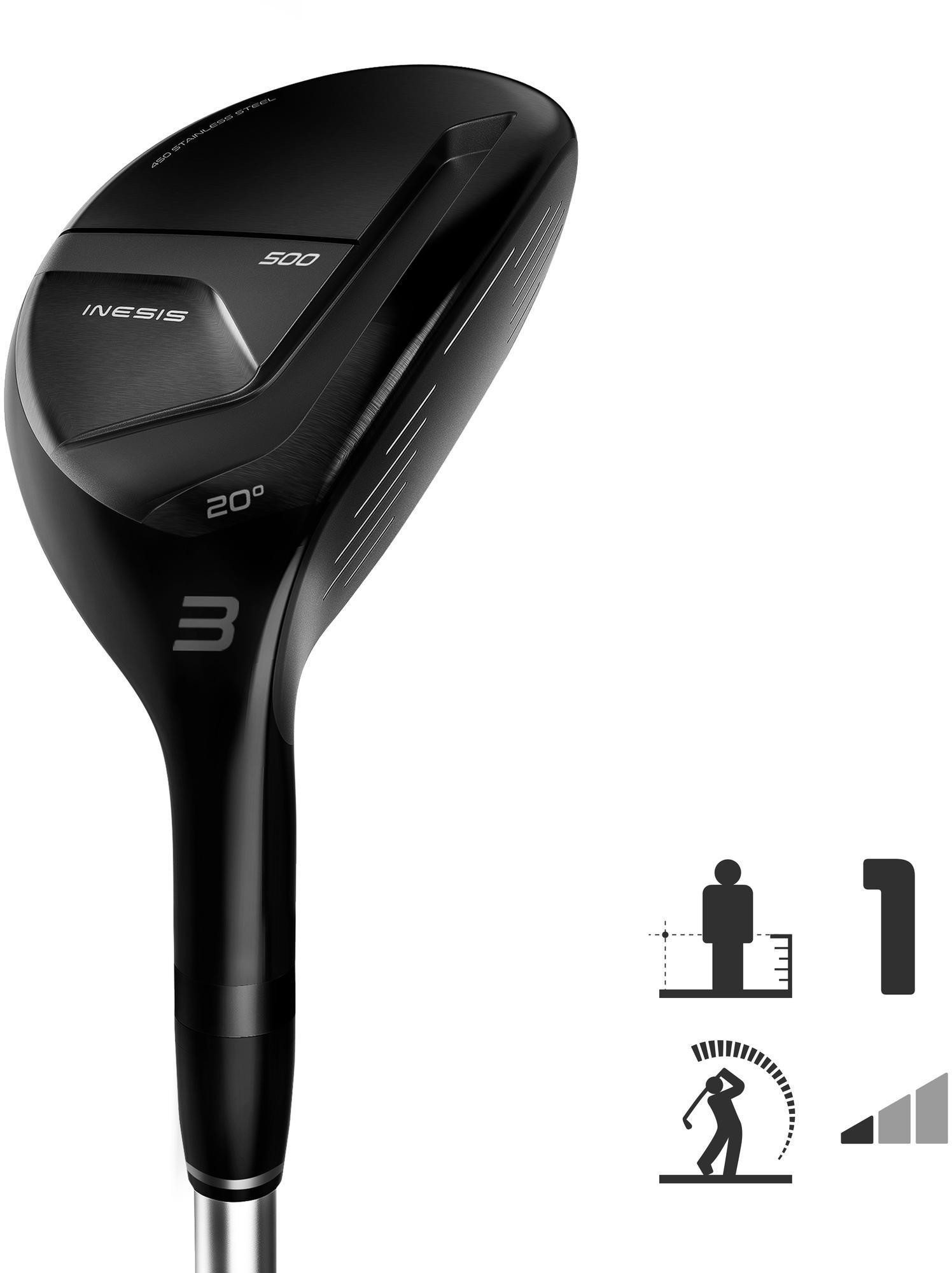 INESIS Kij golfowy hybryda 500 rozmiar 1 wolny swing dla praworęcznych