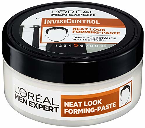 L'Oréal Men Expert InvisiControl Neat Look Forming Paste, dla zadbanych i naturalnych stylów, modelowanie bez klejenia, 150 ml