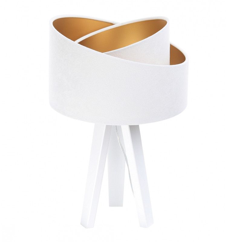 ImoLight Lampka stołowa mini-trójnóg biały Awena Biało-złota 060s-062w