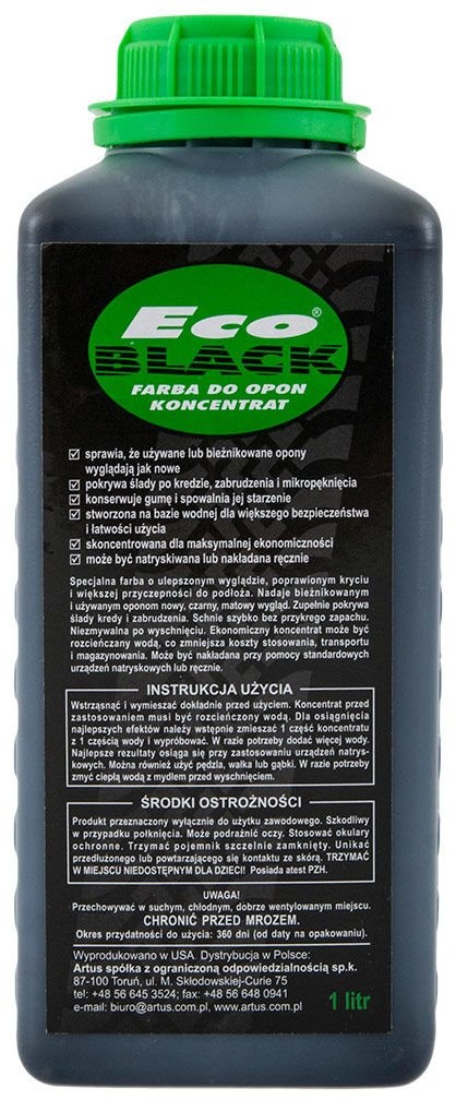 Farba Do Opon Czernidło Eco Black Koncentrat 1L