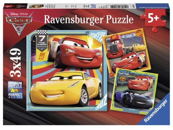 Ravensburger PUZZLE 3 X 49 EL CARS 3 80151 PR-80151