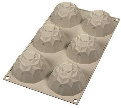 Silikomart Forma Do Pieczenia 6 Muffinek I Babeczek Silikonowa 3D Mini Gemma Beżowa