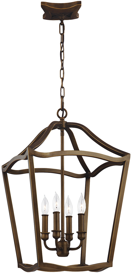 Feiss Wisząca LAMPA antyczna FE-YARMOUTH-4P Elstead metalowa OPRAWA świecznikowy ZWIS klatka brąz FE-YARMOUTH-4P